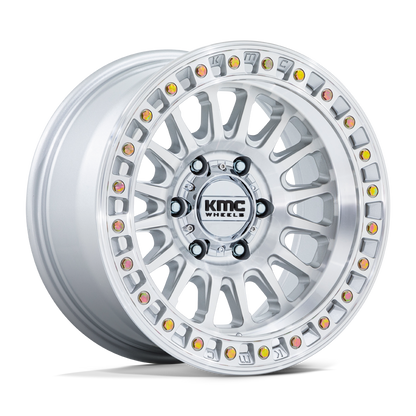 KMC KM552 IMS GLOSS SILVER W/ MACHINED FACE 18X9 0 8X165.1 125.1mm **TEXT FOR CLEARANCE PRICE **
