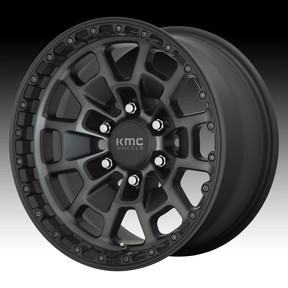 KMC KM718 SUMMIT SATIN BLACK W/ GRAY TINT 17X8.5 0 6X139.7 106.1mm **TEXT FOR CLEARANCE PRICE **