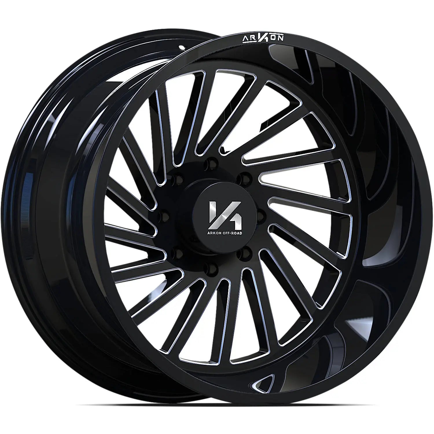 ARKON CAESAR 22X12 6X139.7 -51 108MM GLOSS BLACK W/ MILLED EDGES **LEFT**