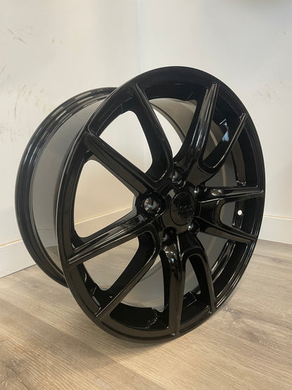 R228 SRT REPLIKA GLOSS BLACK 18X8 +45 5X127MM 71.5MM ( DODGE, JEEP )