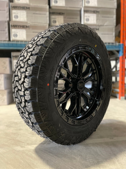 (SET OF FOUR) Fast HD Muramasa 20x9 6x139.7 +0 Gloss BLK | 275/60r20 Amp Terrain Pro ( Ram, Silverado, Sierra, Tacoma )