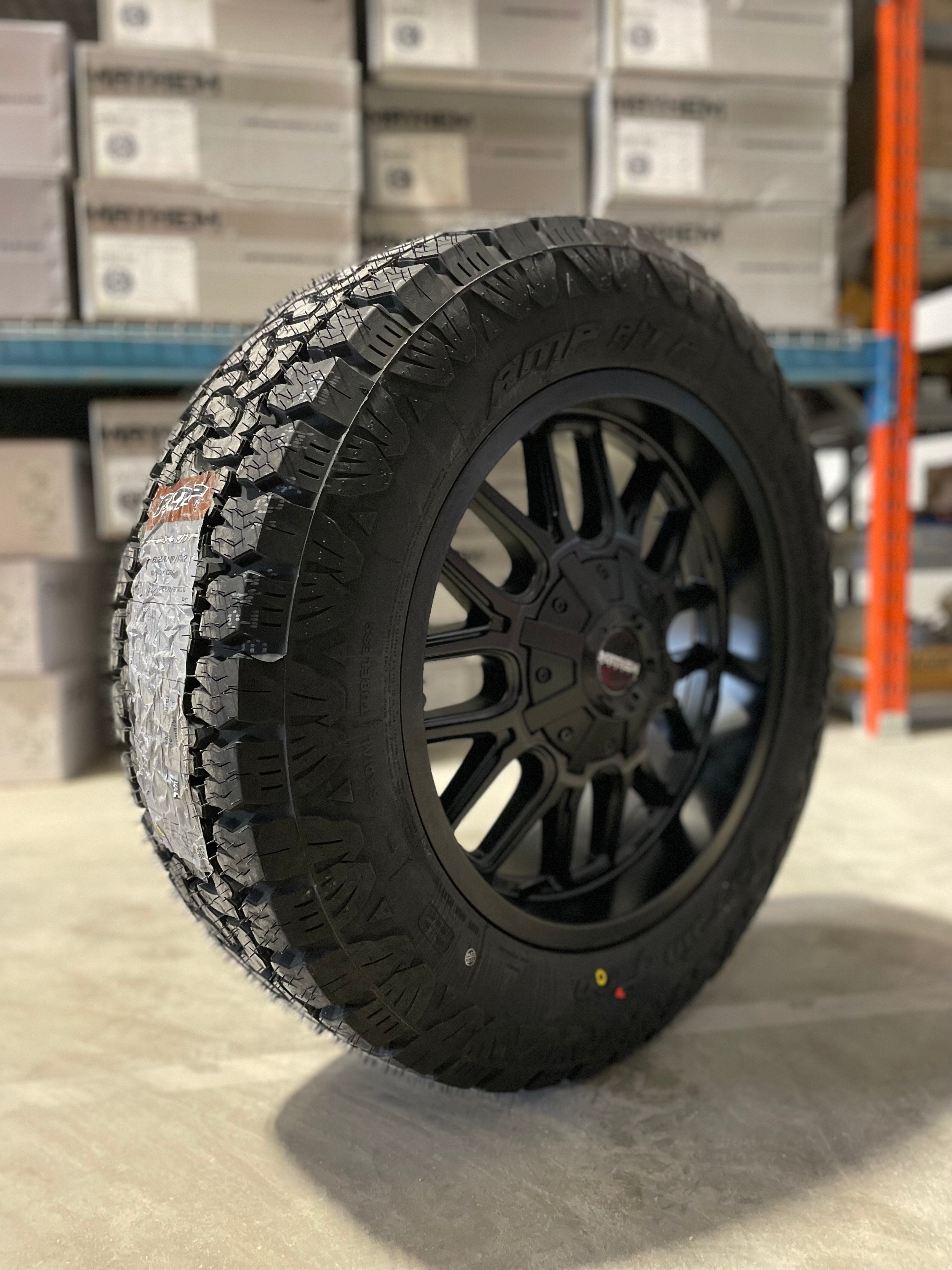 (SET OF FOUR) Mayhem Cogent 20x9 6x135/6x139.7 +13 Matte BLK | 275/60r20 Amp Terrain Pro ( F150, Sierra, Silverado, Ram, Tacoma )