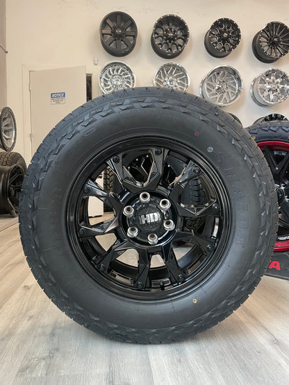 (SET OF FOUR) Fast HD Tactical 18x8 6x135 +40 Gloss BLK | LT275/65r18 Haida 828 3PMS