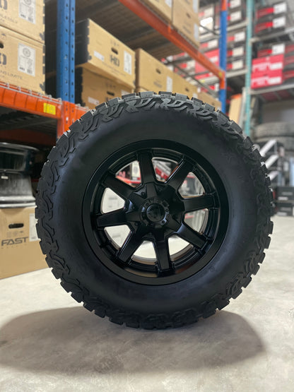 (SET OF FOUR) Fuel Maverick 17x9 6x135/6x139.7 +20 Matte BLK | LT275/70r17 Haida X/T 3PMS