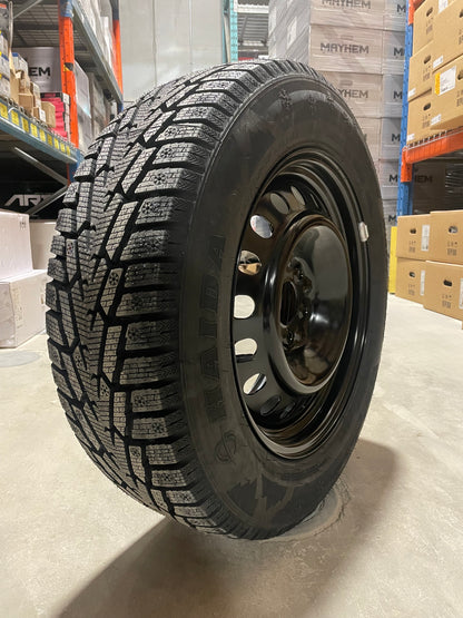 (SET OF FOUR) Performance Steel Wheel 17x7 5x114.3 +40 | 225/65r17 Haida 677 ULTRA-GRIP Winter Tires ( Honda, Buick, Mazda, Ford, Chevy and more!)