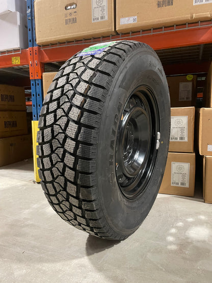 (SET OF FOUR) Performance Steel Wheel 17x7 6x139.7 +14 BLK | 265/70r17 Haida 617 Winter ( GMC, CHEVY 1500, Yukon, Tahoe, Tacoma )