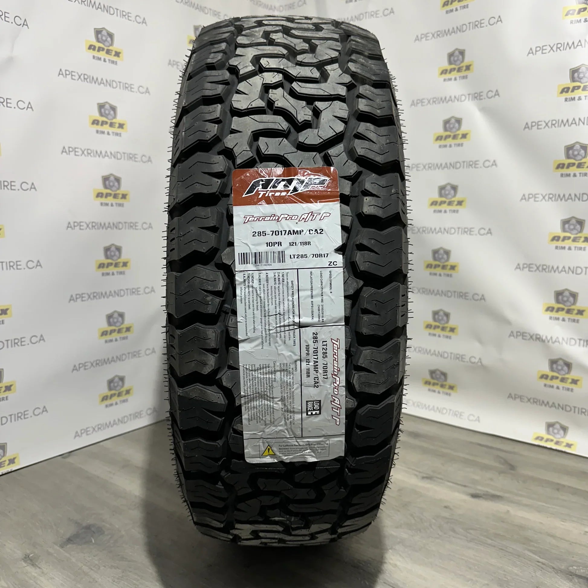 AMP Terrain Pro A/T | LT285/70R17 121/118R E – APEX RIM & TIRE