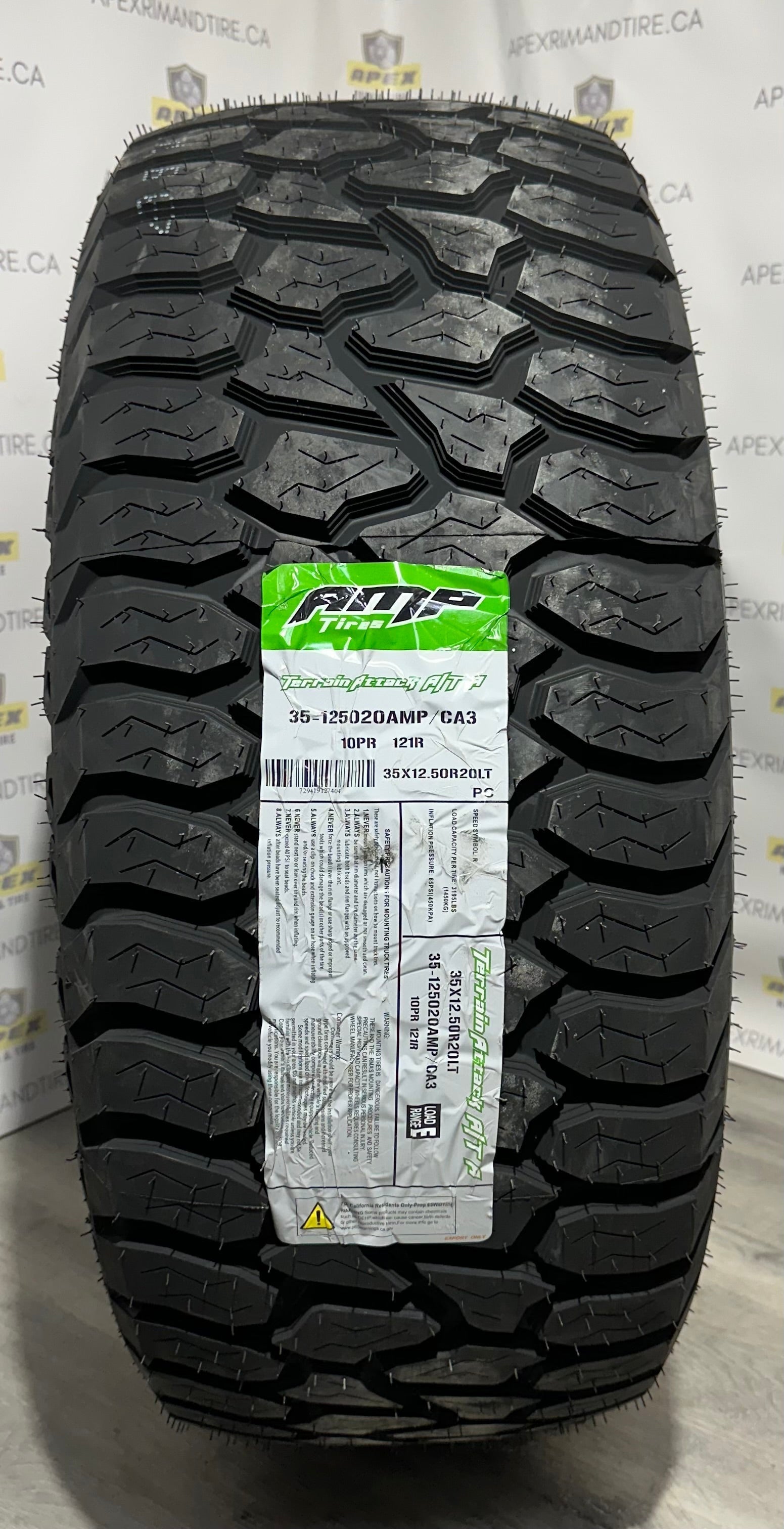 TERRAIN ATTACK A/T A 285/55R20 122/119S LR E 80PSI MAX – APEX RIM