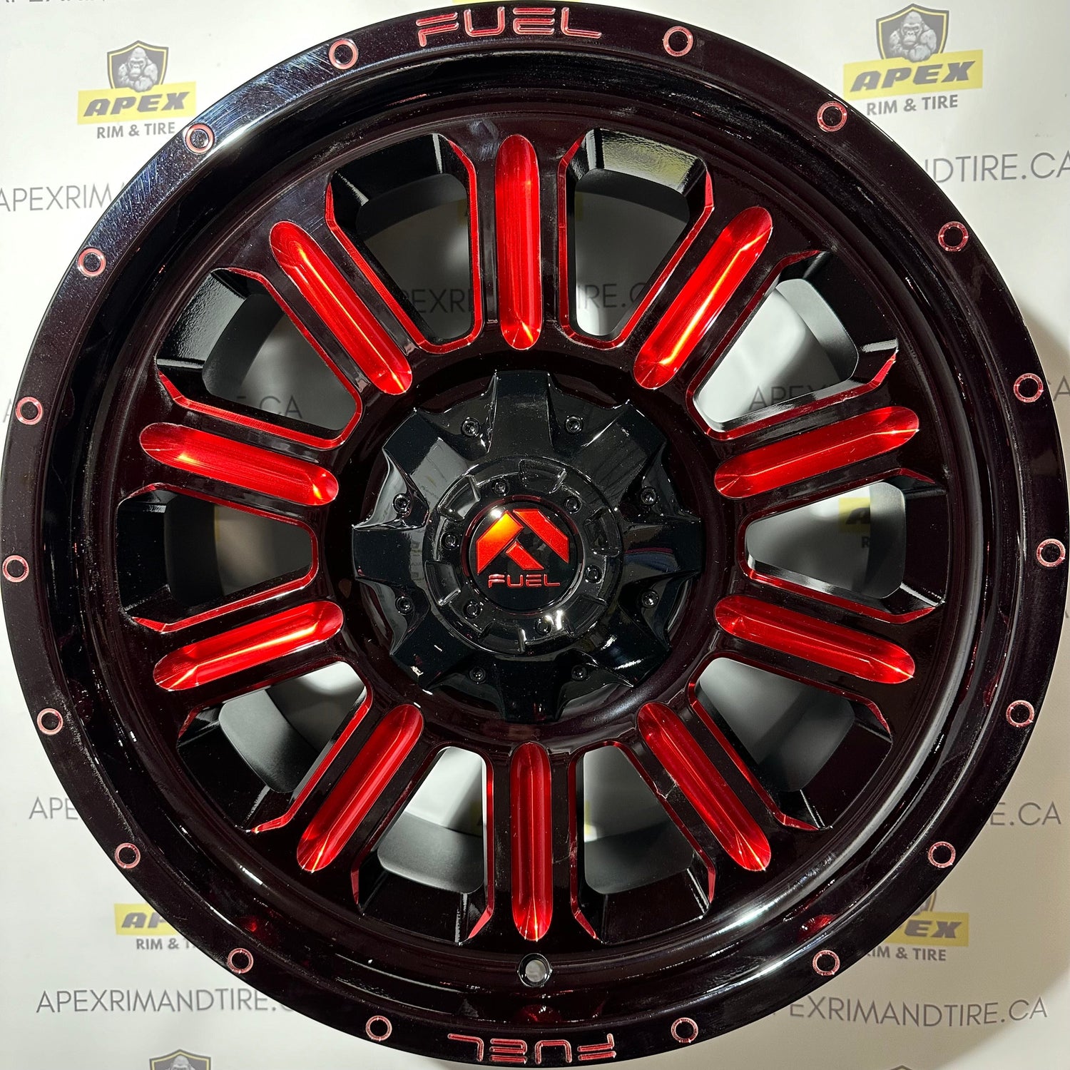 FUEL OFF-ROAD HARDLINE GLOSS BLACK MILLED RED | 20X9 +20 ET 5X127/5X139.7