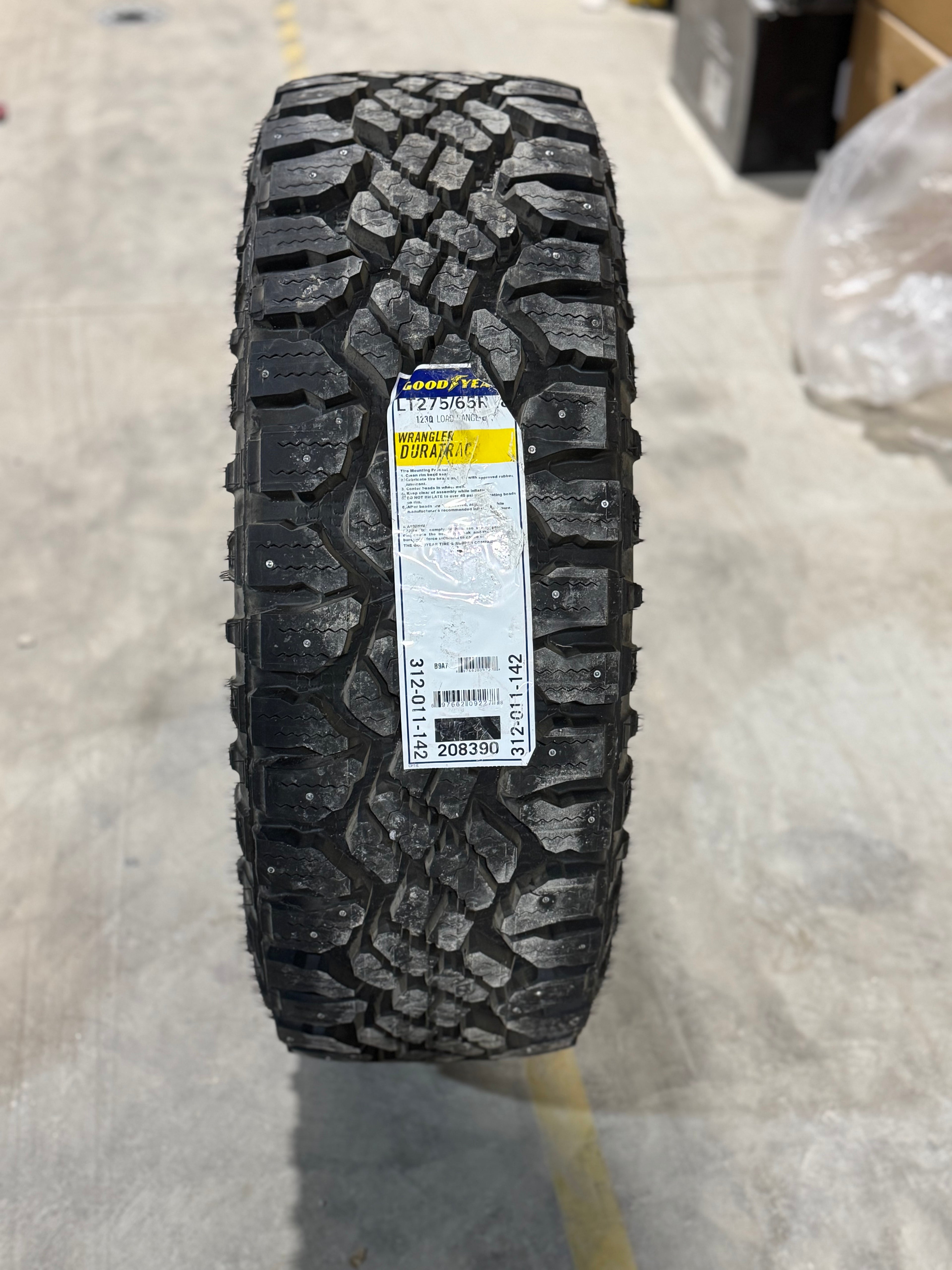 Goodyear WRANGLER DURATRAC LT 275/65R18 STUDDED ( Last set in Canada )