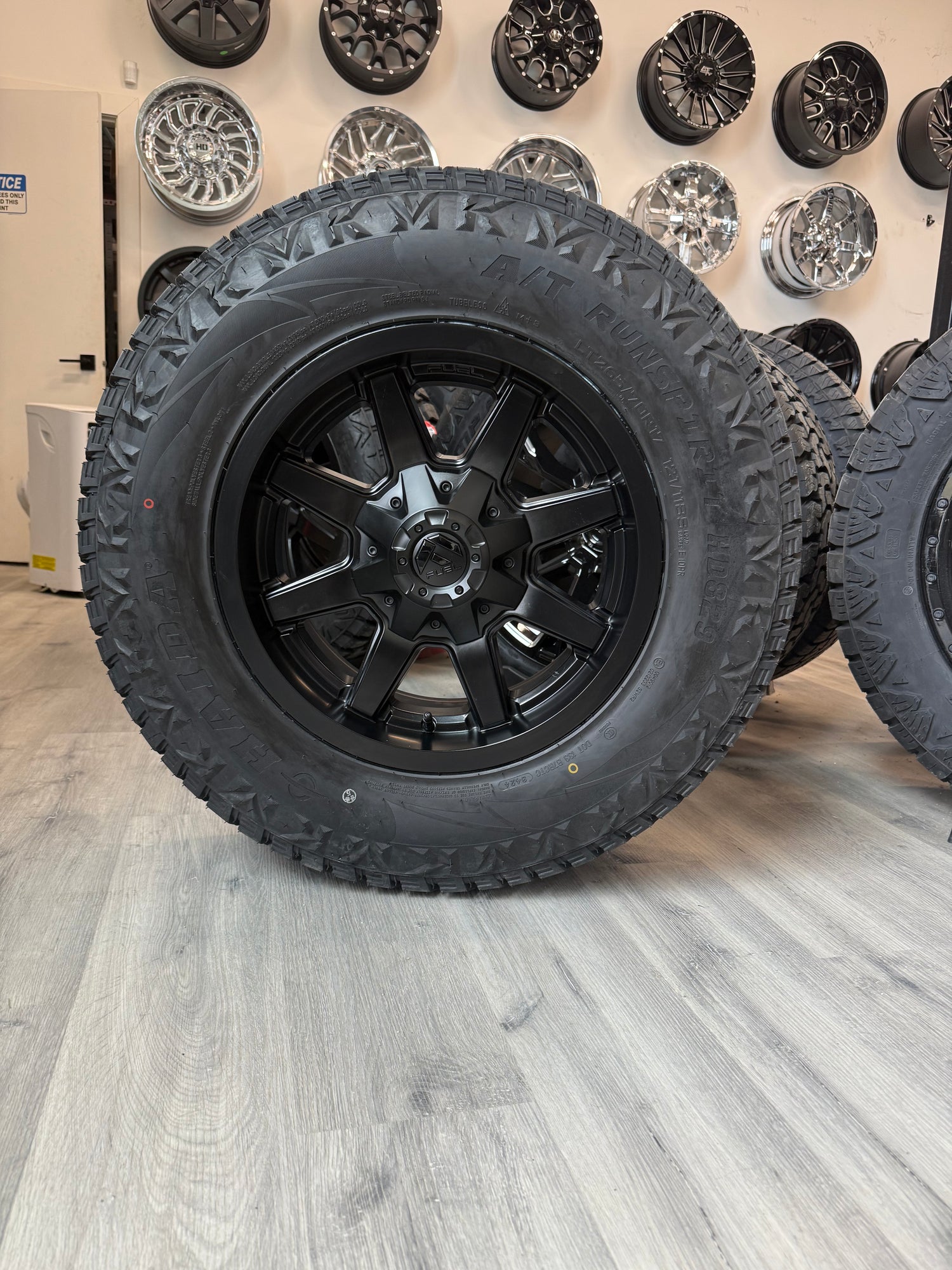 (SET OF FOUR) Fuel Maverick 17x9 6x135/6x139.7 +20 Matte BLK | LT265/70r17 Haida 829 3PMS