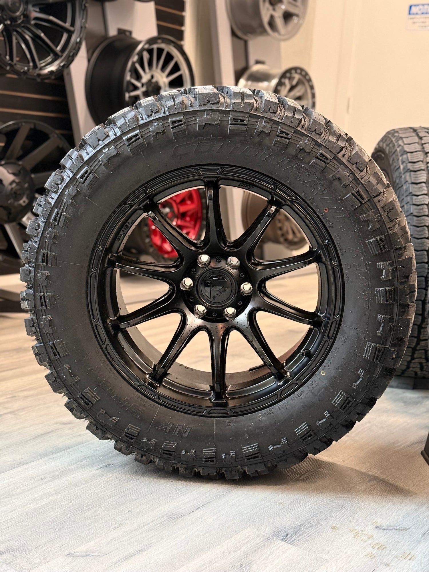(SET OF FOUR) FUEL VARIANT MATTE BLK 20x9 6x135 +1MM | 35x12.50R20 NANKANG MT 10PR ( F150 )