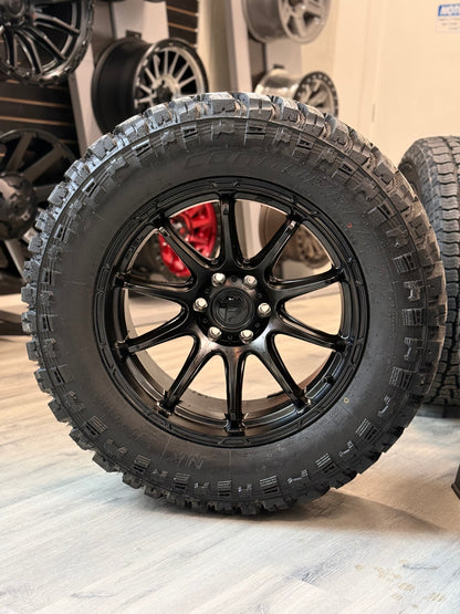 (SET OF FOUR) FUEL VARIANT MATTE BLK 20x9 6x135 +1MM | 35x12.50R20 NANKANG MT 10PR ( F150 )