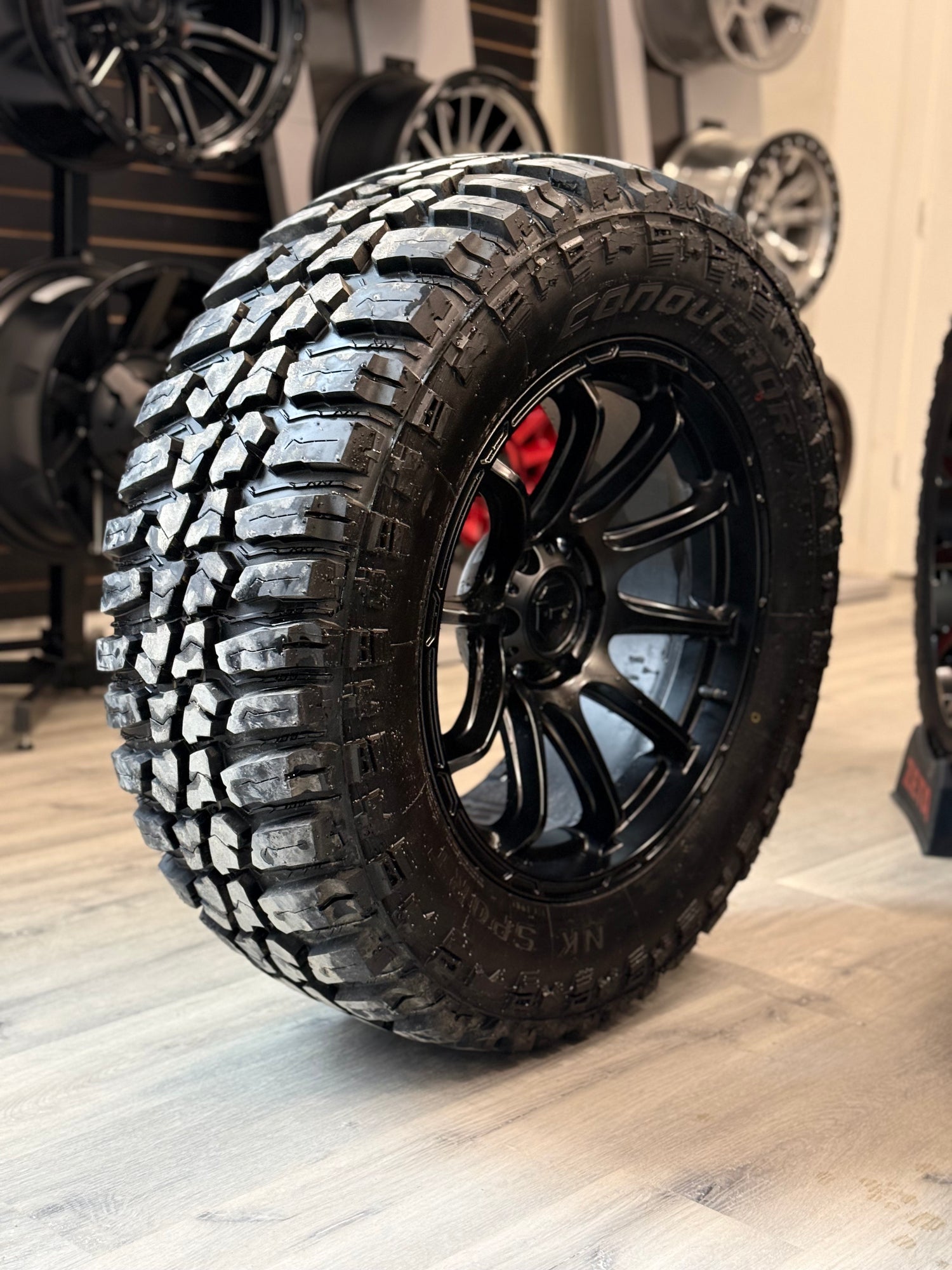 (SET OF FOUR) FUEL VARIANT MATTE BLK 20x9 6x135 +1MM | 35x12.50R20 NANKANG MT 10PR ( F150 )