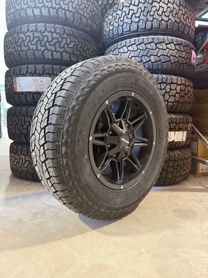(SET OF FOUR) Mayhem Rampage 18x9 8x170 +18 Matte BLK | LT275/70r18 Haida 828