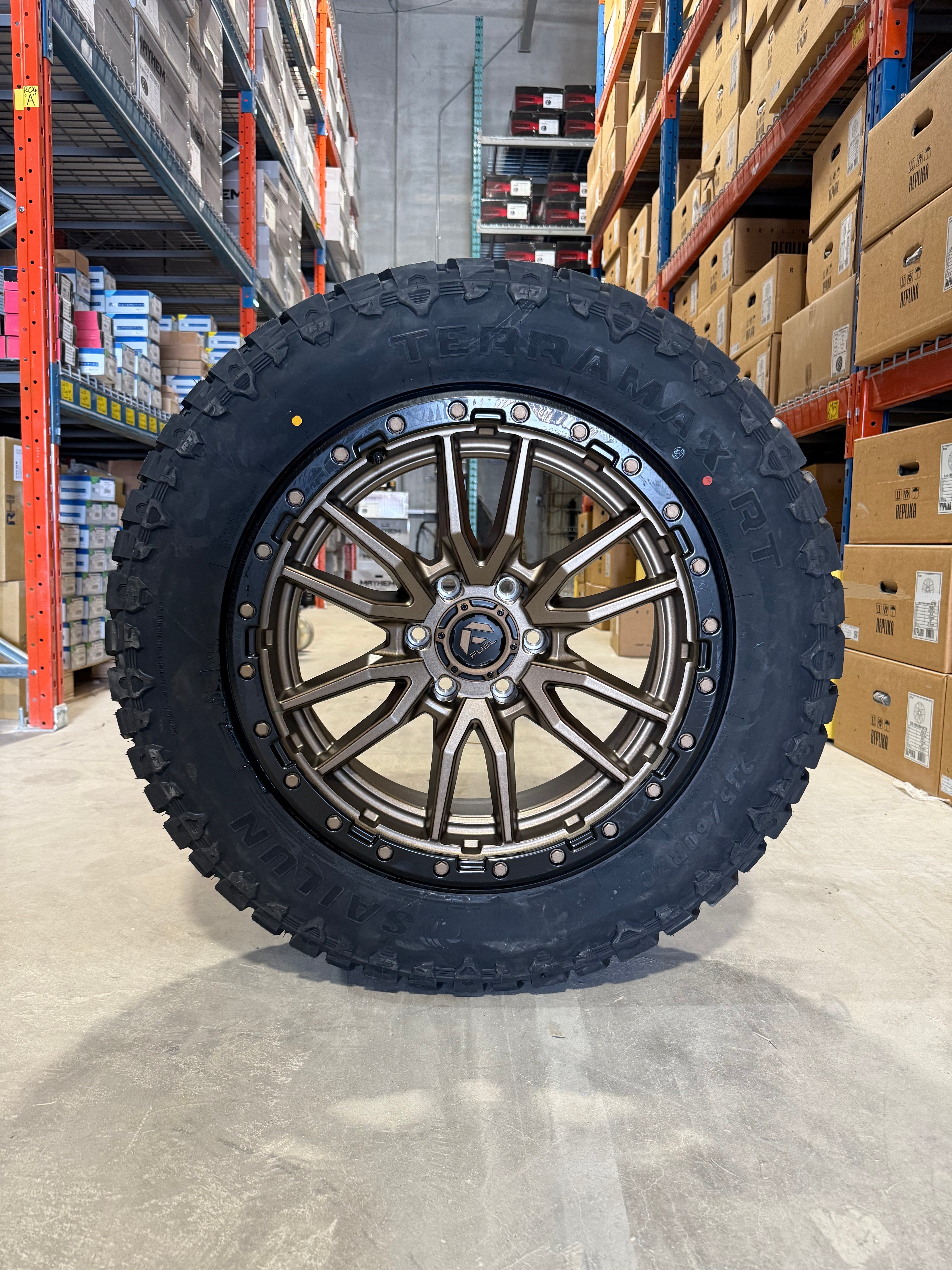 (SET OF FOUR) Fuel Rebel 20x9 6x139.7 +20 Matte Bronze | 275/60r20 Sailun Terramax RT