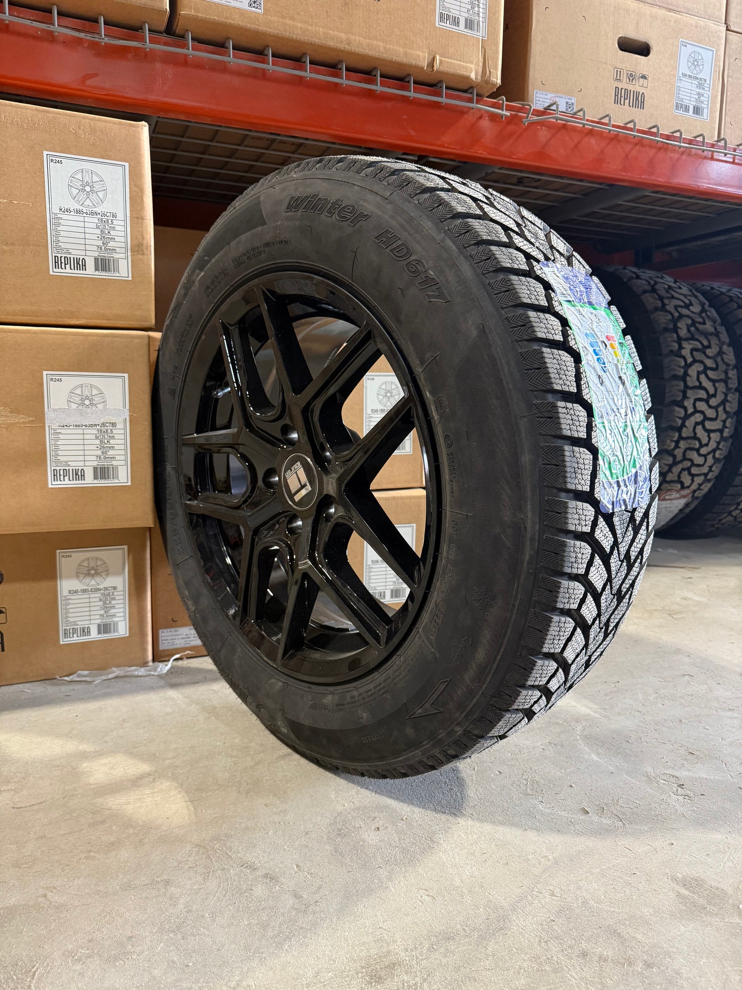 (SET OF FOUR) Touren TR79 17x8 5x114.3 +35 Gloss BLK | 225/65r17 Haida HD617 Winter