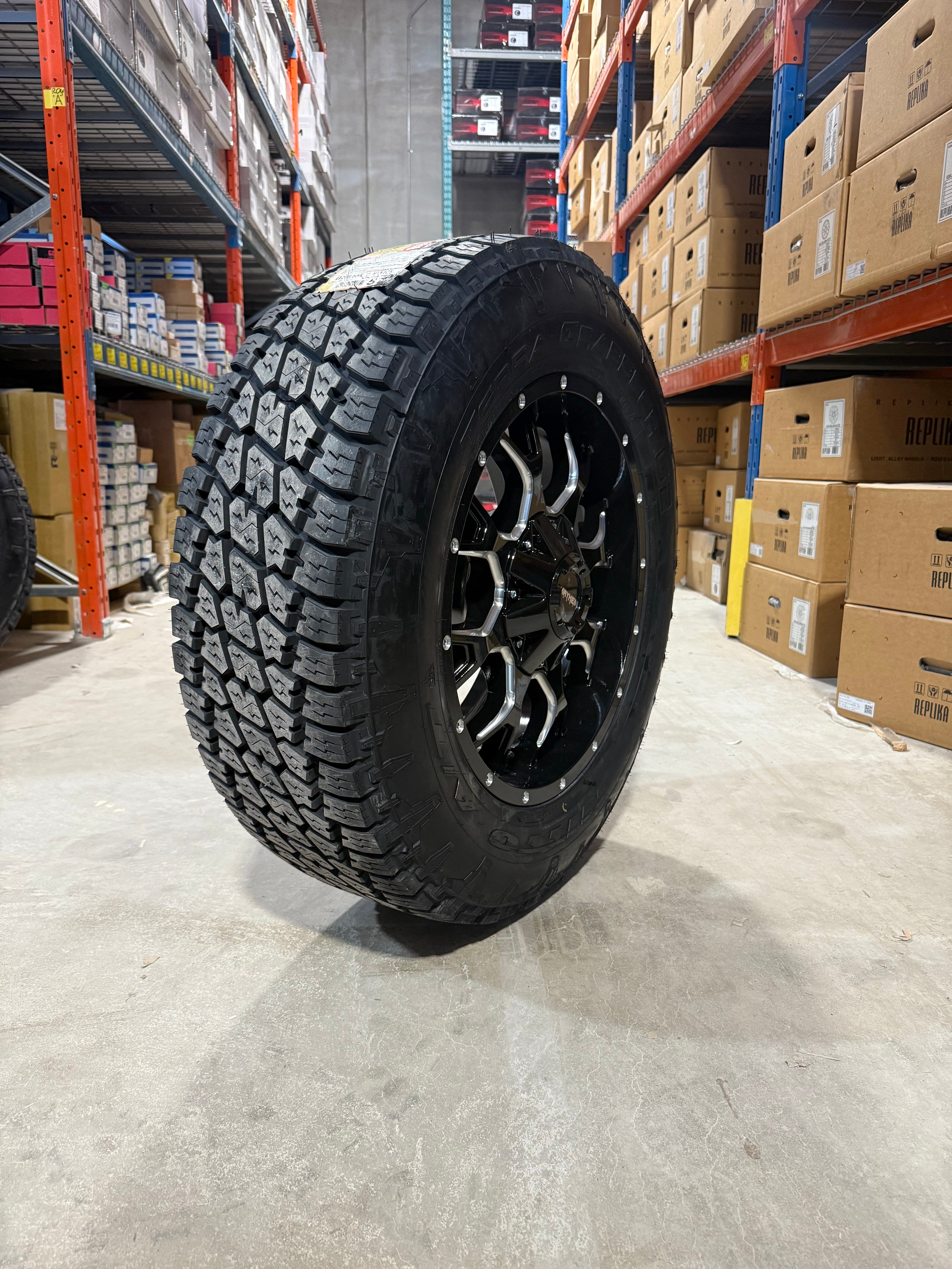 (SET OF FOUR) Mayhem Warrior 20x9 8x170 +18 BLK Milled | LT275/65r20 Nitto Terra Grappler G2 3PMS