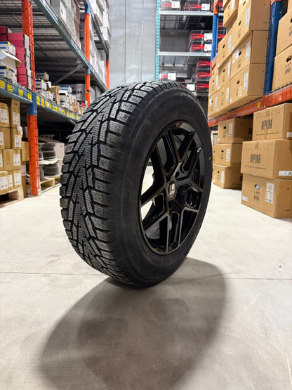 (SET OF FOUR) Touren TR79 17x8 5x114.3 +35 Gloss BLK | 225/65r17 Haida HD677 Winter