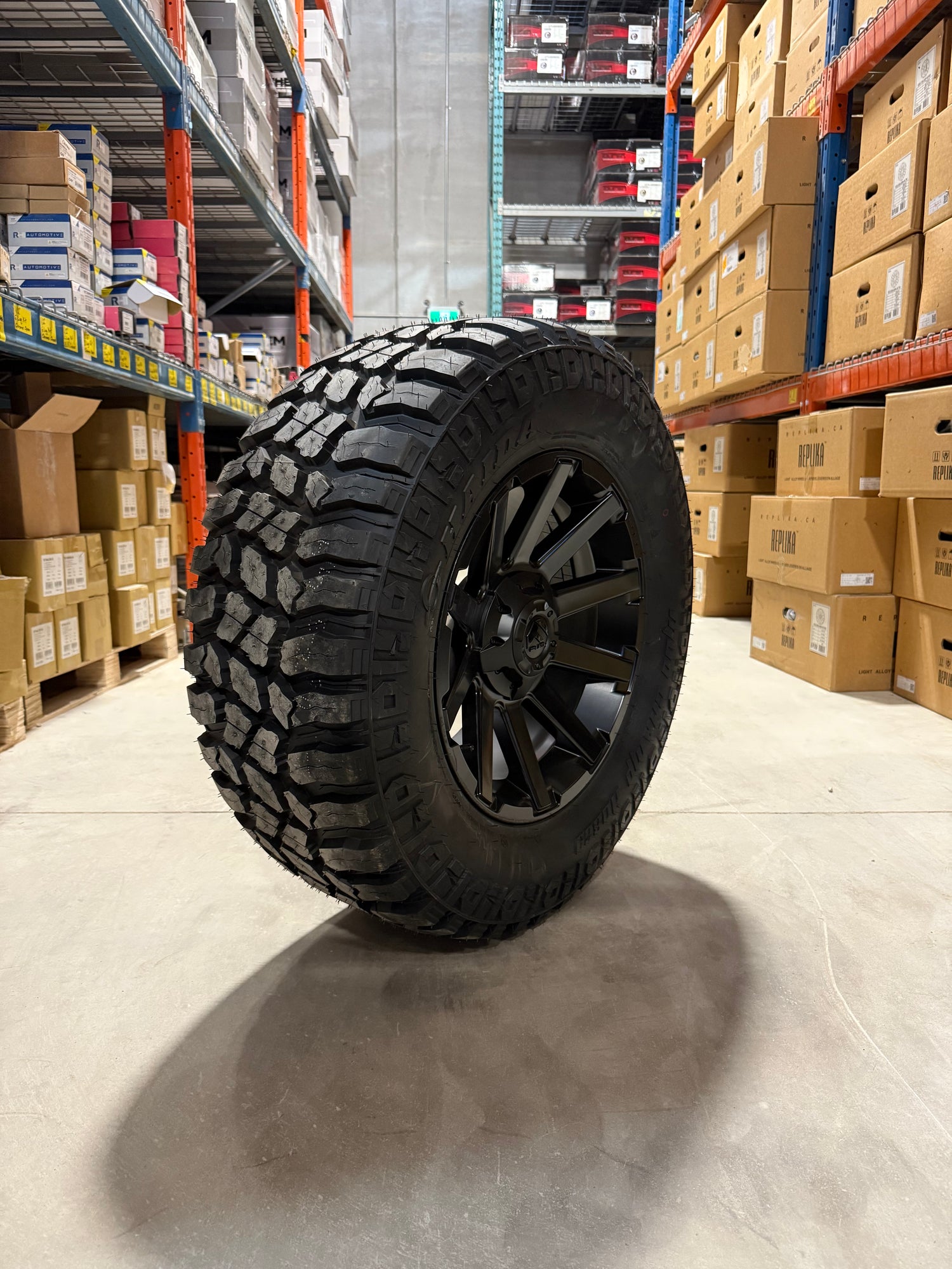 (SET OF FOUR) Fuel Contra 18x9 6x135/139.7 +1 Matte BLK | 33x12.50r18 Haida 869 M/T 3PMS