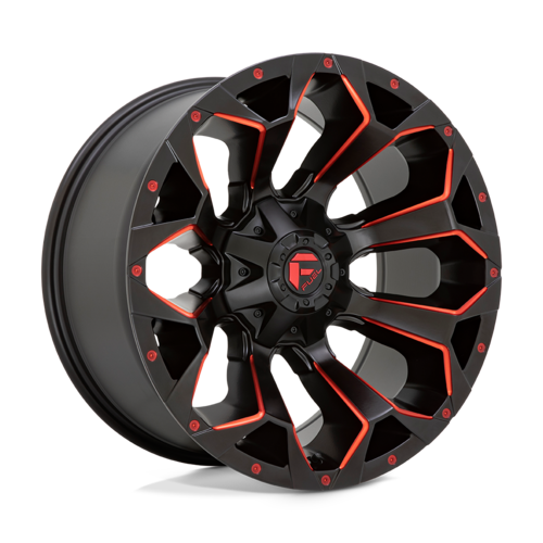 FUEL ASSAULT 20X10 -22 6X135/6X139.7 106.1 MATTE BLACK RED MILLED