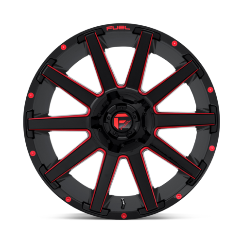 FUEL CONTRA GLOSS BLACK RED TINT | 20X10 5X139.7 5X150 -18