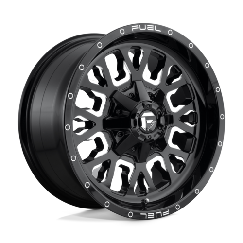 FUEL STROKE 22X10 -19 6X135/6X139.7 106.1  GLOSS BLK MILL