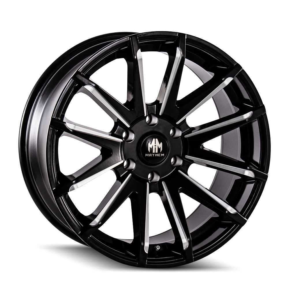 MAYHEM CROSSFIRE 8109 GLOSS BLACK MILLED | 20X9.5 +25 ET 6x135 (87MM HUB)