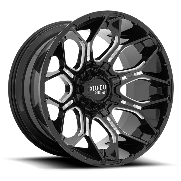 MOTO METAL MO808 SNIPER GLOSS BLACK MILLED | 20X10 -18 8X180