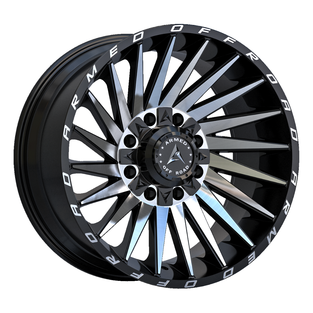 ARMED MILITIA 20X9 6X135/6X139.7 ET:+12 GLOSS BLACK MACHINED DOUBLE TINT CB:108.1