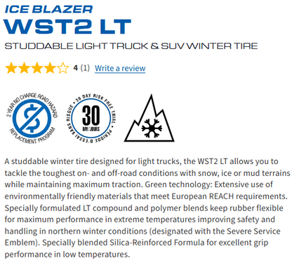 LT 245/75R17 SAILUN ICEBLAZER WST2 (Studdable) 10PR