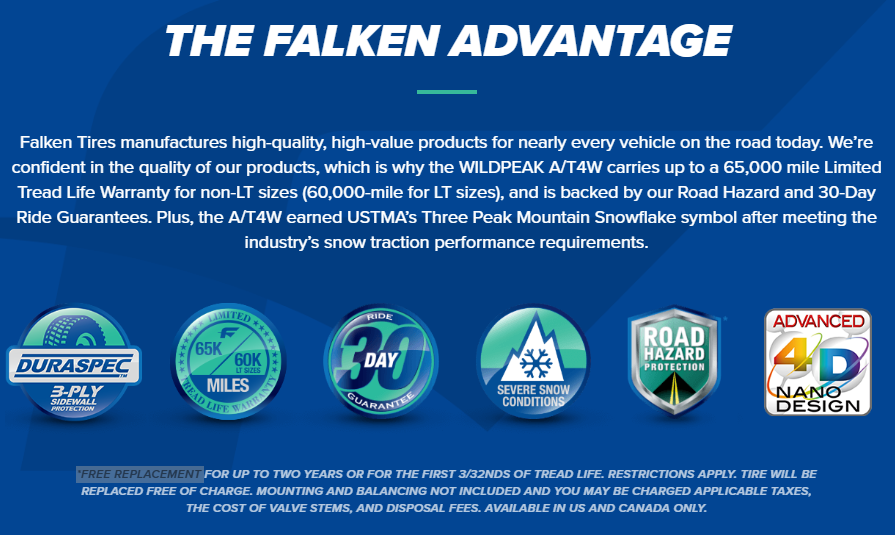 305/45R22 | FALKEN WILDPEAK A/T4W 118S XL 3PMS