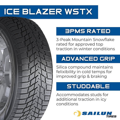185/65R14 | SAILUN ICEBLAZER WSTX 3PMS (Factory Studded)