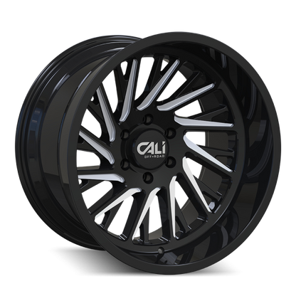 CALI OFF-ROAD PURGE GLOSS BLACK / MILLED SPOKES | 22X12 -51 ET 6X139.7