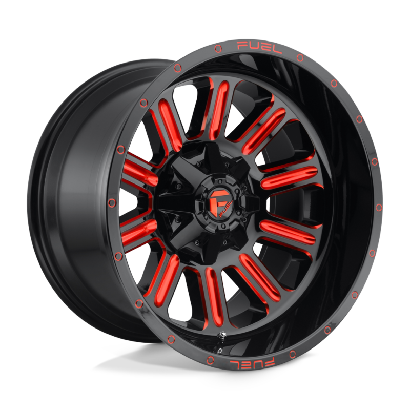 FUEL HARDLINE 20X9 5X150/5X139.7 110.10 +20 GLOSS BLACK RED TINTED CLEAR