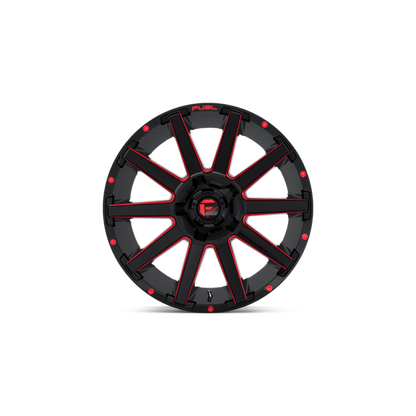 FUEL CONTRA GLOSS BLK WITH RED MILLING | 20X9 6X135/6X139.7 +20 106.1MM - TEXT US FOR CLEARANCE PRICE***