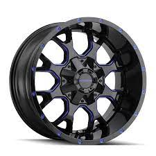 MAYHEM WARRIOR 8015 BLACK W/PRISM BLUE | 18X9 6X135/6X139.7 +18 106