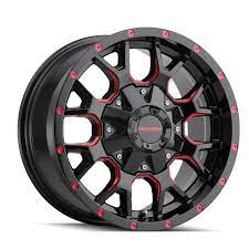 MAYHEM WARRIOR 8015 BLACK WITH PRISM RED | 18X9 5X127/5X139.7 -12 87MM