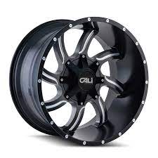 CALI OFF-ROAD TWISTED 9102 SATIN BLACK W/MILLED SPOKES | 20X14 8X180 -76 124.1MM