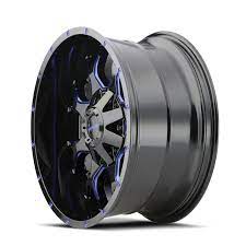 MAYHEM WARRIOR 8015 BLACK W/PRISM BLUE | 18X9 6X135/6X139.7 +18 106