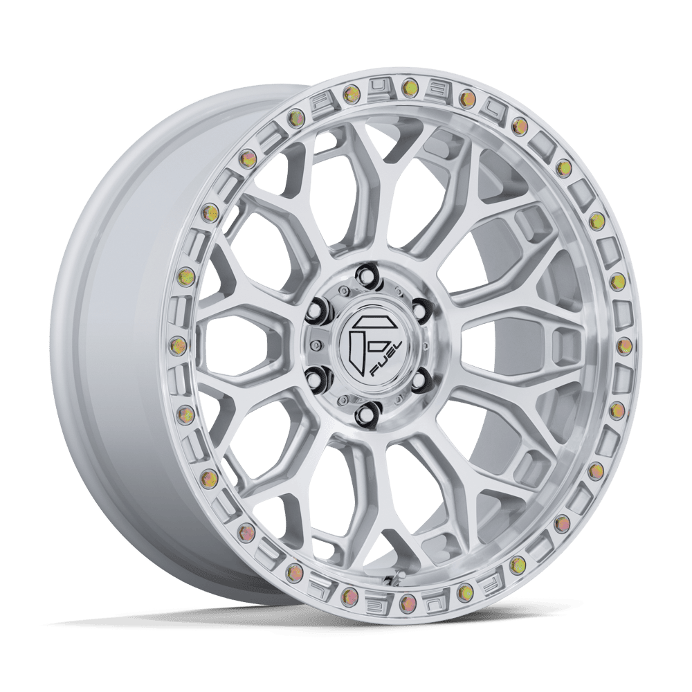 FUEL TALON 17X9 +1 6X139.7 106 GLOSS SILVER W/ MACHINED FACE ( TEXT FOR CLEARANCE PRICE ***)