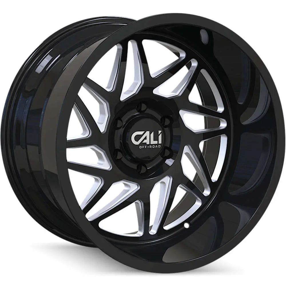 CALI OFF-ROAD GEMINI 9112 GLOSS BLACK/MILLED SPOKES 20X10 6x135 -25MM 87.1MM