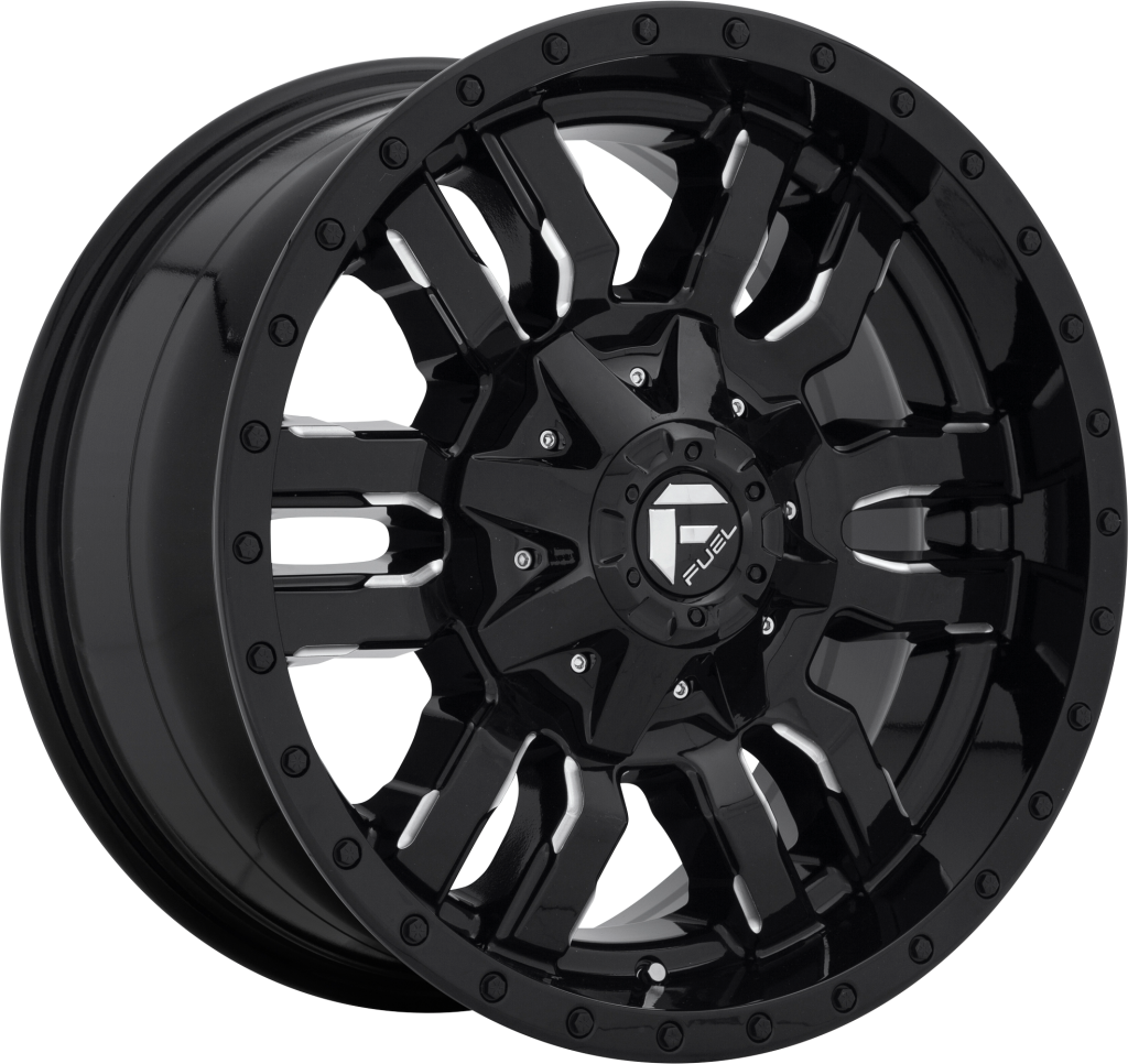 FUEL D595 SLEDGE GLOSS BLACK MILLED 18X9 -12 6X135/6X139.7 106.1MM ( TEXT FOR CLEARANCE PRICE *** )