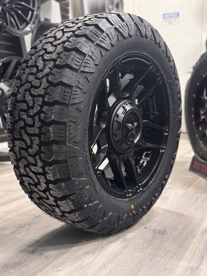 (SET OF FOUR) XD SLASH MATTE BLK 20X9 8X180 +1 124.2MM | AMP TERRAIN PRO A/T P | 285/60R20 ( Floating caps )