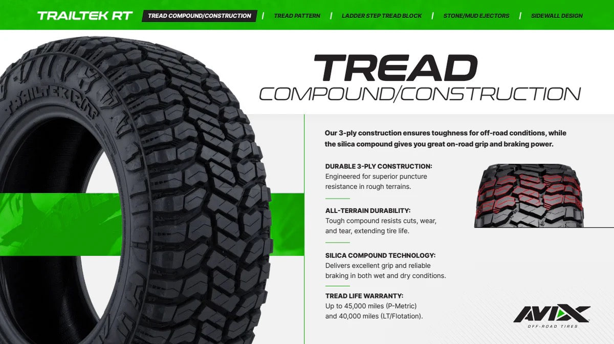 LT 37x12.50R20 | AVIX TRAILTEK R/T RUGGED TERRAIN 10PR