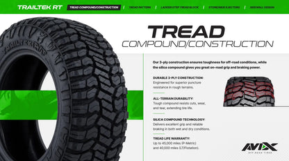 LT 37x12.50R20 | AVIX TRAILTEK R/T RUGGED TERRAIN 10PR