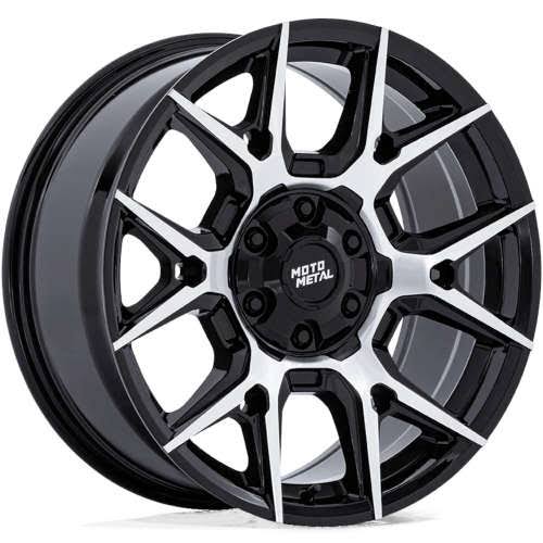 MOTO METAL MO813 MASON GLOSS BLACK W/ MACHINED FACE 17X8.5 +12 6X135/6X139.7 95.1mm