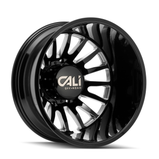 CALI OFFROAD SUMMIT DUALLY LIFTED 9110 GLOSS BLACK MILLED 20X8.25 -232 8X210 154.2MM *REAR*