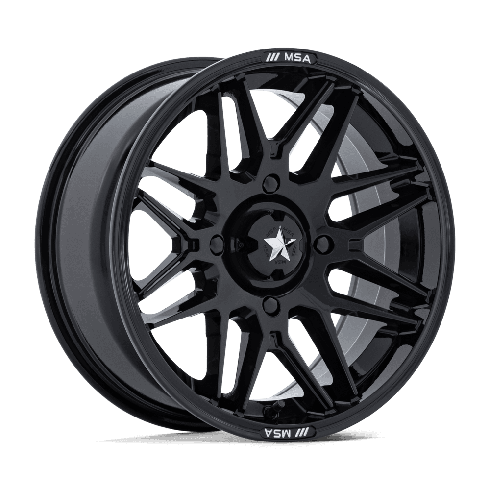 MSA OFFROAD M52 RADAR UTV 14X7 +10 4X110 86 GLOSS BLACK