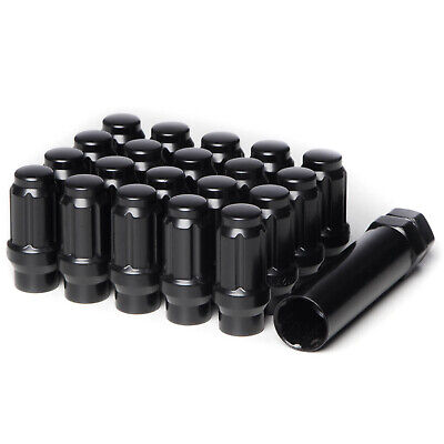 LUG NUTS -BLACK CLOSED - 14x1.5 - 24 PACK Extended thread
